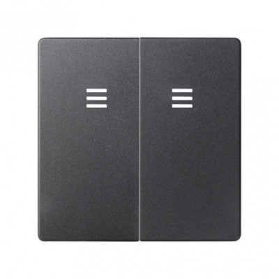 Simon 82 Клавиша двойная для выключателя с голубой подсветкой цвета графит, 8202025-038