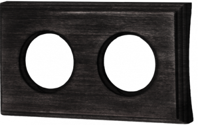 BIRONI Шедель Бук Угольно-черный Рамка 2-ая на бревно 220мм (скрытый монтаж), BF4C22-620-119