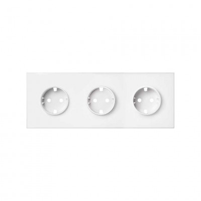 Simon 10020302-230 Кит 3 поста, фронт. Накладка на 3 розетки Schuko цвета белый матовый S100