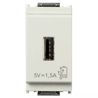 Vimar Зарядное устройство с разъемом USB 5V 1,5A, 1модуль, белое, 16292.B