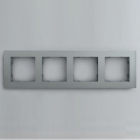 IRIDIUM Рамка на 4 пост, серебристый, Berlin 02, 02P402