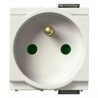 Vimar Розетка 2P+T 16A французский стандарт, на 2 модуля, белая, 17042.B