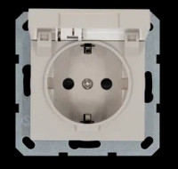 Розетка SHUKO© с крышкой и защитными шторками 16A 250V~ 2P+T, цвет Тауп, G5505T, Jasmart Electric