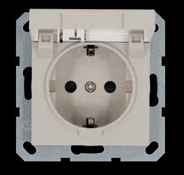 Розетка SHUKO© с крышкой и защитными шторками 16A 250V~ 2P+T, цвет Тауп, G5505T, Jasmart Electric