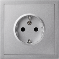 Розетка электрическая, Rikett, серия Standart, цвет Серебро