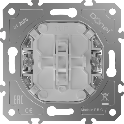 Donel D16  Механизм выключателя В1 с 2-х мест (проходного) с подсветкой, 16 A 250 В~, самозажимные контакты, DO03106