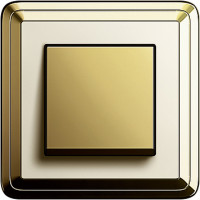 Gira Выключатель 1-клавишный, Латунь-Кремовый, серия Classix