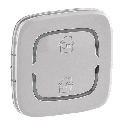 Legrand Valena ALLURE MyHome.Лицевая панель для механизмов BUS/SCS.С символом "GEN-On-Off".2 модуля.Алюминий, 755369