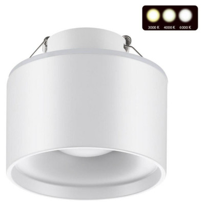 Novotech 358961 SPOT NT22 242 белый Светильник встраиваемый с переключ. цв. температуры IP20 LED 3000К\4000К\6000К 12W вниз + 3W вверх 110-265V GIRO
