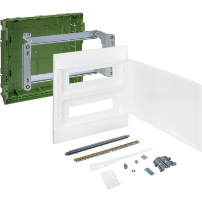 137567 Пластиковый щиток Legrand Practibox S, для встраиваемого монтажа (в полые стены), цвет двери "Белый", 2X18