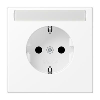 Розетка SCHUKO® с защитой от детей, с полем для надписи; дюропласт; белый матовый , LS1520KINAWWM