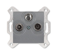 ABB EPJ Levit сталь / дымчатый чёрный Розетка TV-R-SAT, сталь