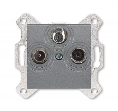 ABB EPJ Levit сталь / дымчатый чёрный Розетка TV-R-SAT, сталь