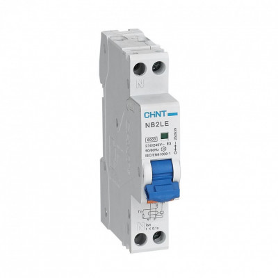 Chint Диф. автомат NB2LE 1P+N 6А 30мА 1мод., х-ка B, электронный тип A, 6кА (R), 689015