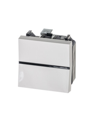 N2202 BL     Abb NIE Механизм 1-клавишного переключателя с клавишей, 2-модульный, серия Zenit, цвет альпийски 2