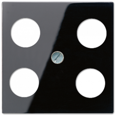 Крышка для SAT-TV-розетки с 4-мя гнездами; черный, A561-4SAT1SW