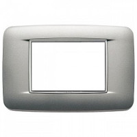 20683.N13 - Vimar Накладка ROUND на 3 модуля серебро матовое с серебряным обрамлением