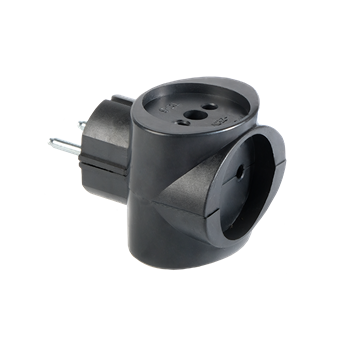 Разветвитель ФАZА АП-3-К черный, тройник, куб, 1007292