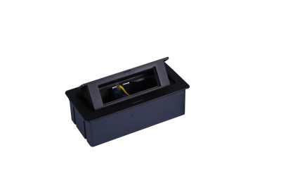 Donel Настольный встраиваемый выдвижной розеточный блок  6 мод. (3 мод. 45х45), черный, DDSB6RB