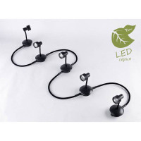 LUSSOLE BAY SHORE Трековый светильник, цвет основания - черный, плафон - металл (цвет - черный), 5x5,5W GU10, GRLSP-9821-05