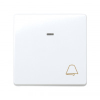 Simon S27 Кнопка с симв. "звонок" с подсветкой 10А 250В~, бел., 27160-65