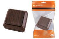 Переключатель на 2 направления 1-кл. открытой установки IP20 10А, бук "Ладога" TDM Electric, SQ1801-0029