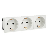 ДКС Тройная розетка Viva белая, 45003