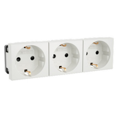 ДКС Тройная розетка Viva белая, 45003