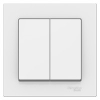 ATN000152 - ATLASDESIGN 2-клавишный ВЫКЛЮЧАТЕЛЬ, сх.5, 10АХ, в сборе, БЕЛЫЙ, Systeme Electric