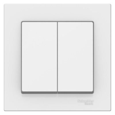 ATN000152 - ATLASDESIGN 2-клавишный ВЫКЛЮЧАТЕЛЬ, сх.5, 10АХ, в сборе, БЕЛЫЙ, Systeme Electric