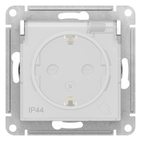 ATN440146 - ATLASDESIGN AQUA РОЗЕТКА с заземлением со шторками, с прозрач. крышкой 16А, IP44, механизм, БЕЛЫЙ, Systeme Electric