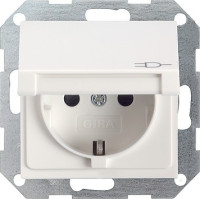 041403 Gira Розетка c з/к, крышкой, с затвором (shutter) и символом