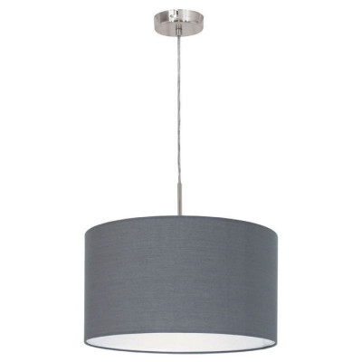 31573 Подвес PASTERI, 1х60W (E27), ?380, никель мат./текстиль, серый