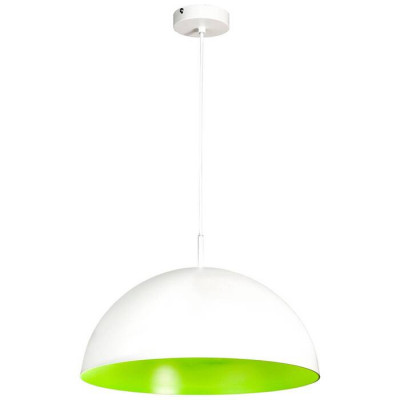 LUSSOLE SUBWAY Подвесной светильник, цвет основания - белый, плафон - металл (цвет - зеленый), 1x60W E27, LSP-8135