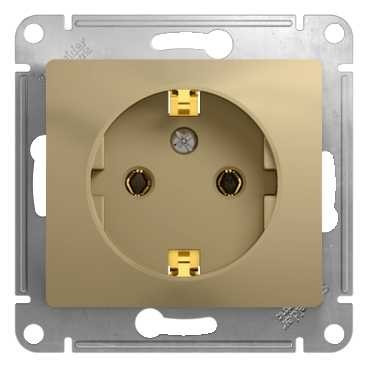 Glossa Розетка 2К+З 16А 250В~, титан