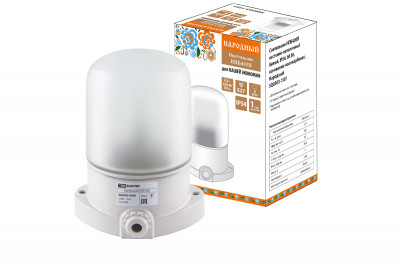 Светильник НПБ400П настенно-потолочный белый, IP54, 60 Вт, основание-поликарбонат, Народный, SQ0303-1501