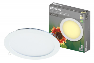 Светильник ультратонкий встраиваемый светодиодный "Даунлайт" СВО (белый) 18 Вт 3000К TDM Electric, SQ0329-0009