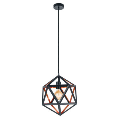 43348 Подвес EMBLETON 1, 1x60W (E27), ?305, H1100, сталь, черный, медь