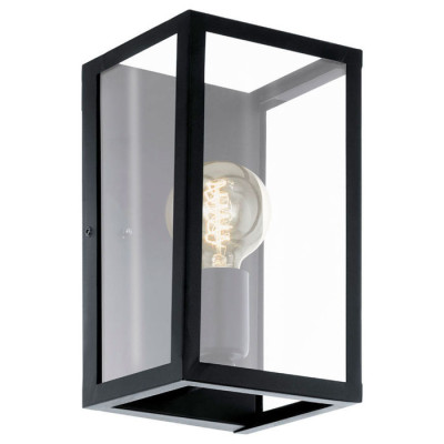 49394 Бра CHARTERHOUSE, 1x60W (E27), L160, H280, сталь, черный/стекло, прозрачный