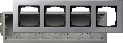 Монтажная коробка Е22 четырехместная с рамкой