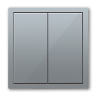 Выключатель 2-клавишный, Donel серия R98, цвет алюминий