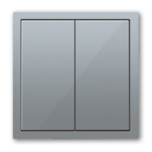 Выключатель 2-клавишный, Donel серия R98, цвет алюминий