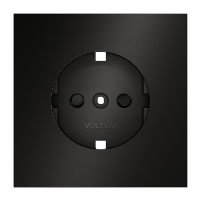 Накладка для розетки с заземлением и защитными шторками, S70 Metal (антрацит), VLSM000712