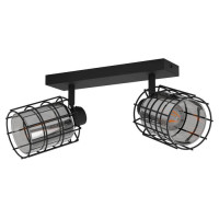 99712 Спот CONSACA, 2x40W, E27, L340, H205, A160, сталь/стекло, черный/серый