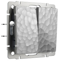 Werkel W1222006/ Выключатель двухклавишный проходной (hammer серебряный), a052084