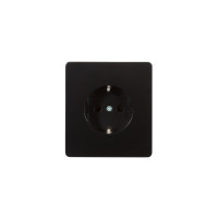 Розетка ROUND 1-ая с/з с/у, со шторками 16А оникс KRANZ, KR-78-0701-3