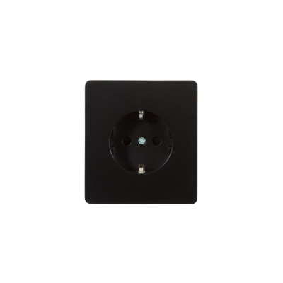 Розетка ROUND 1-ая с/з с/у, со шторками 16А оникс KRANZ, KR-78-0701-3