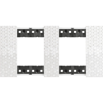 KA4802M2MW Bticino LIVING NOW. Декоративная рамка 2 поста (2+2 модуля).Цвет "Пиксель", KA4802M2MW