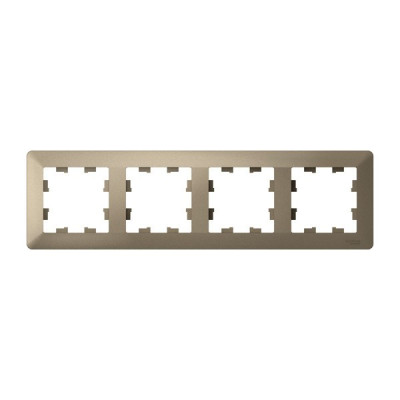 ATN220504 - ATLASDESIGN AIR 4-постовая РАМКА, ШАМПАНЬ/дымчатый черный, Systeme Electric