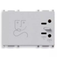 Vimar Розетка для электробритв с разделительным трансформатором 230V, серебро, 14290.SL